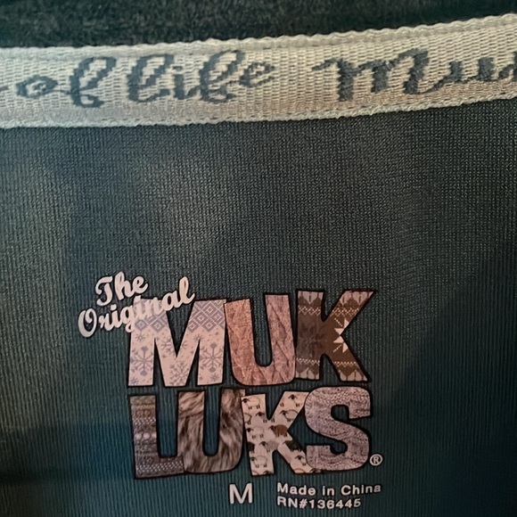 NWT The Original Muk Luks Sweatshirt SZ M So Soft Scoop Neck Teal Pullover - Picture 6 of 10